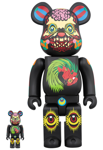 MEDICOM TOY - BE@RBRICK 田名網敬一 100％ & 400％ 黒