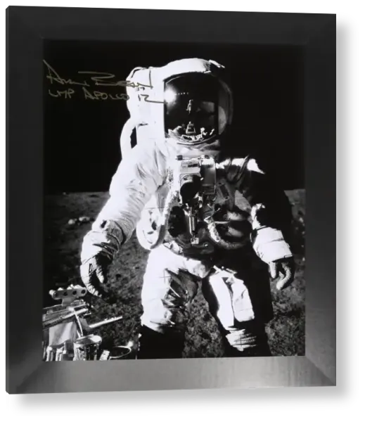 The astronaut Alan Bean on the moon during the Apollo 12. Art