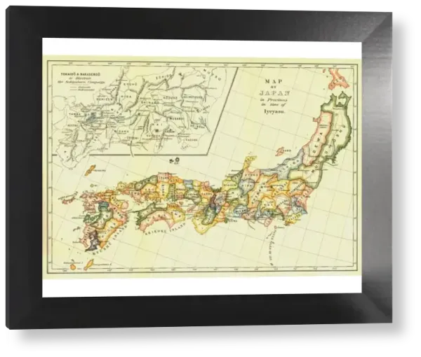Map of Japan in Provinces during Tokugawa Ieyasu's Rule, 1903