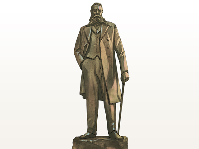 日本を代表する彫刻家・北村西望のブロンズ像／名古屋刀剣博物館