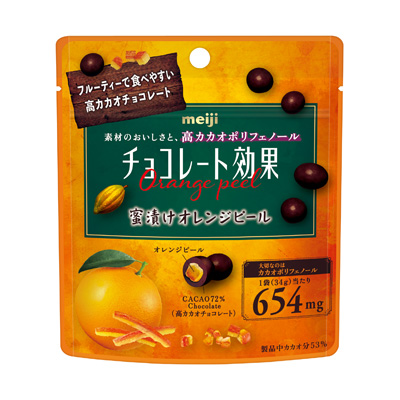 チョコレート効果 カカオ72％蜜漬けオレンジピールパウチ 34g