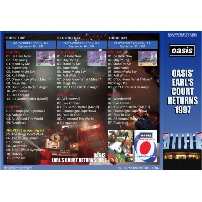 OASIS 1997 OASIS' EARL'S COURT RETURNS 6CD - Mellow-Yellow