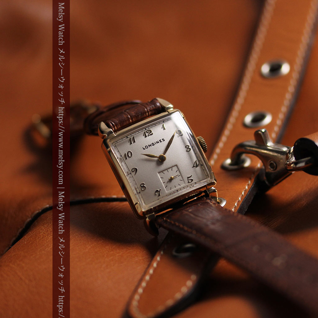 ロンジンのアンティーク金無垢腕時計 丸みのある昭和レトロ 【1949年頃