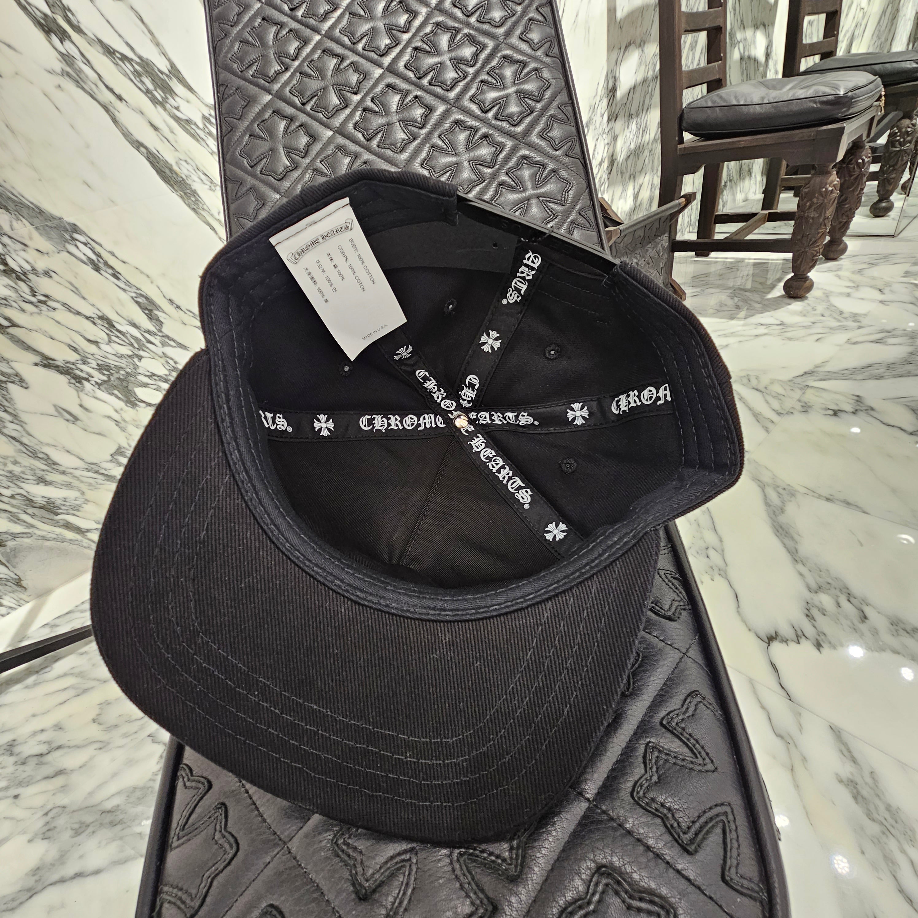 CHROME HEARTS Cross Embroidery Denim Baseball Cap Size ONE SIZE(51