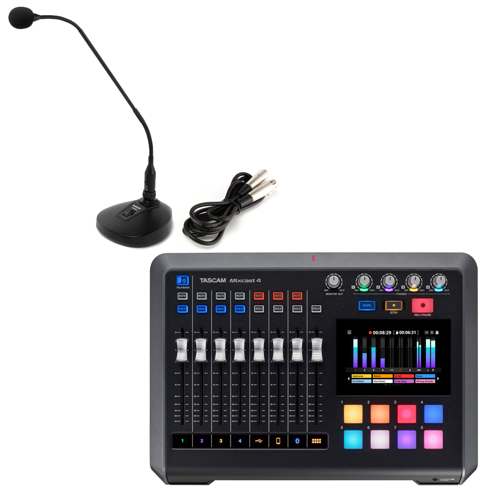 TASCAM オーディオインターフェイス MIXCAST4(グースネックマイク