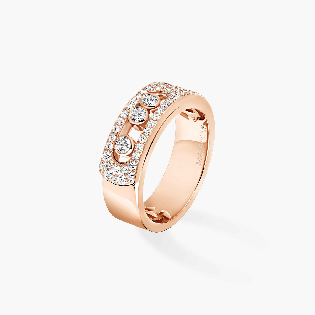 Pink Gold Diamond Pavé Ring Move Noa | Messika 06129-PG
