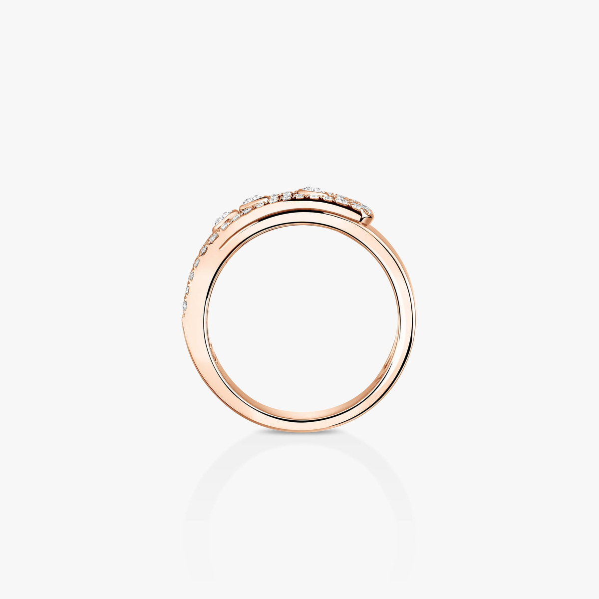 Pink Gold Diamond Pavé Ring Move Noa | Messika 06129-PG