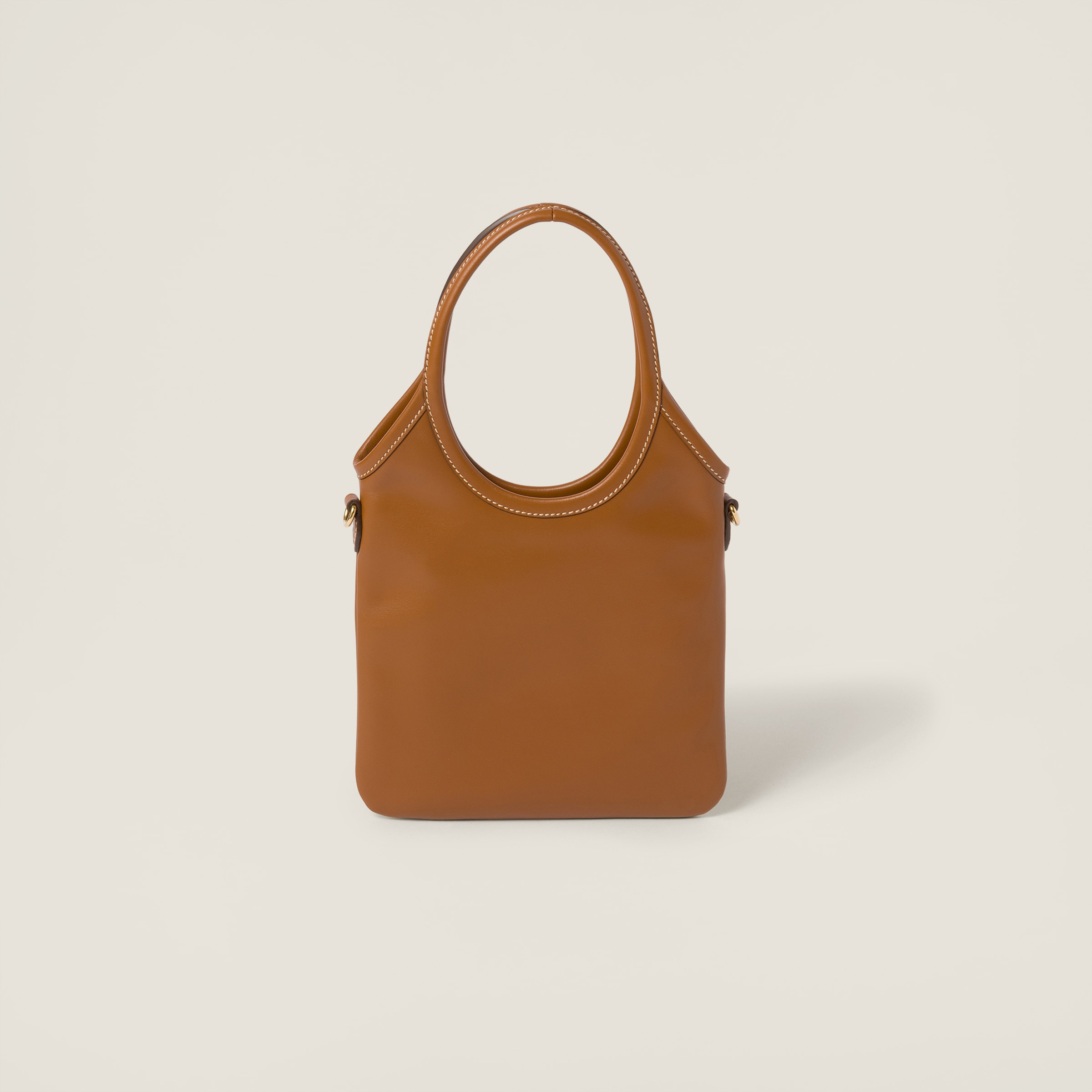 Cognac Ivy Leather Handbag | Miu Miu