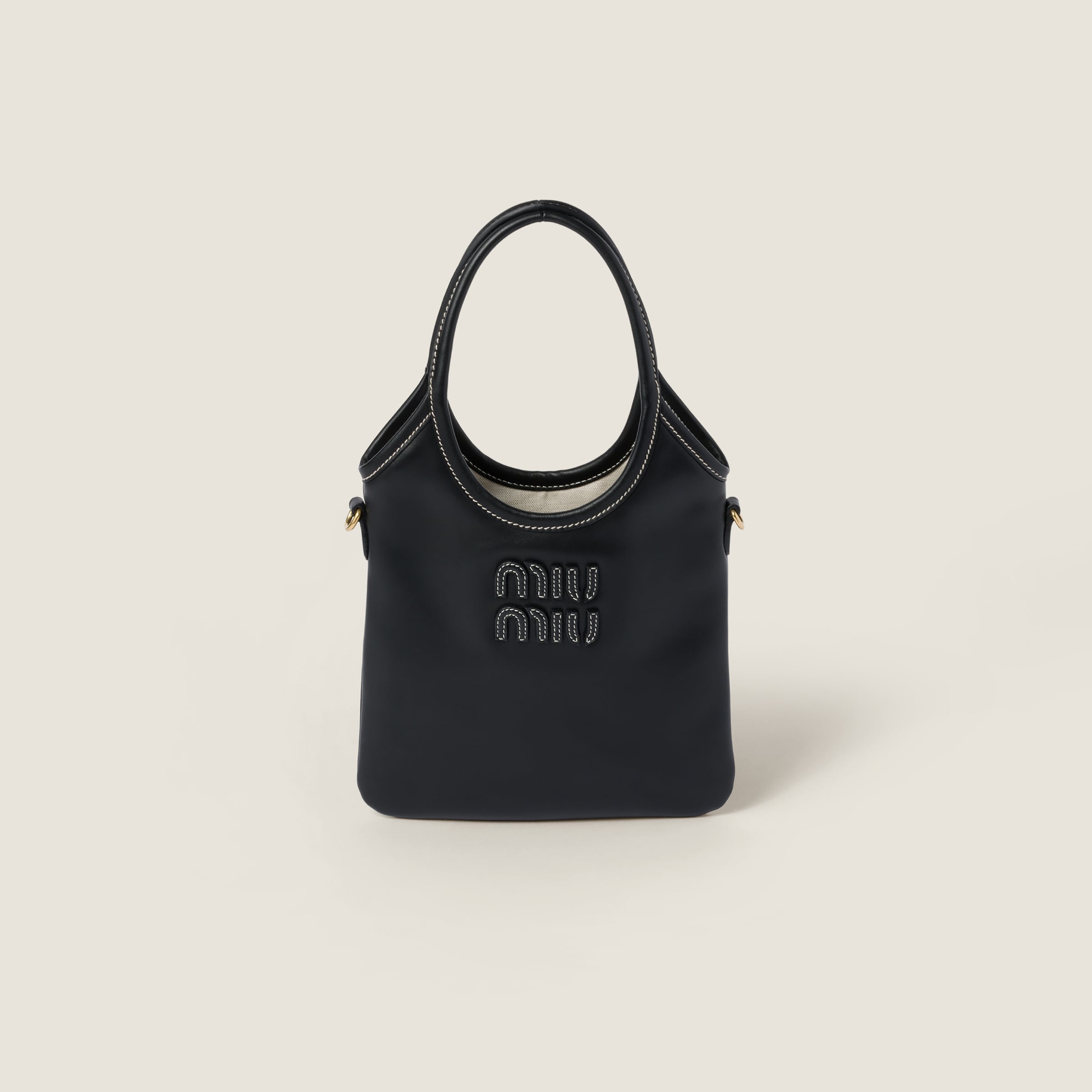 Black Ivy Leather Handbag | Miu Miu