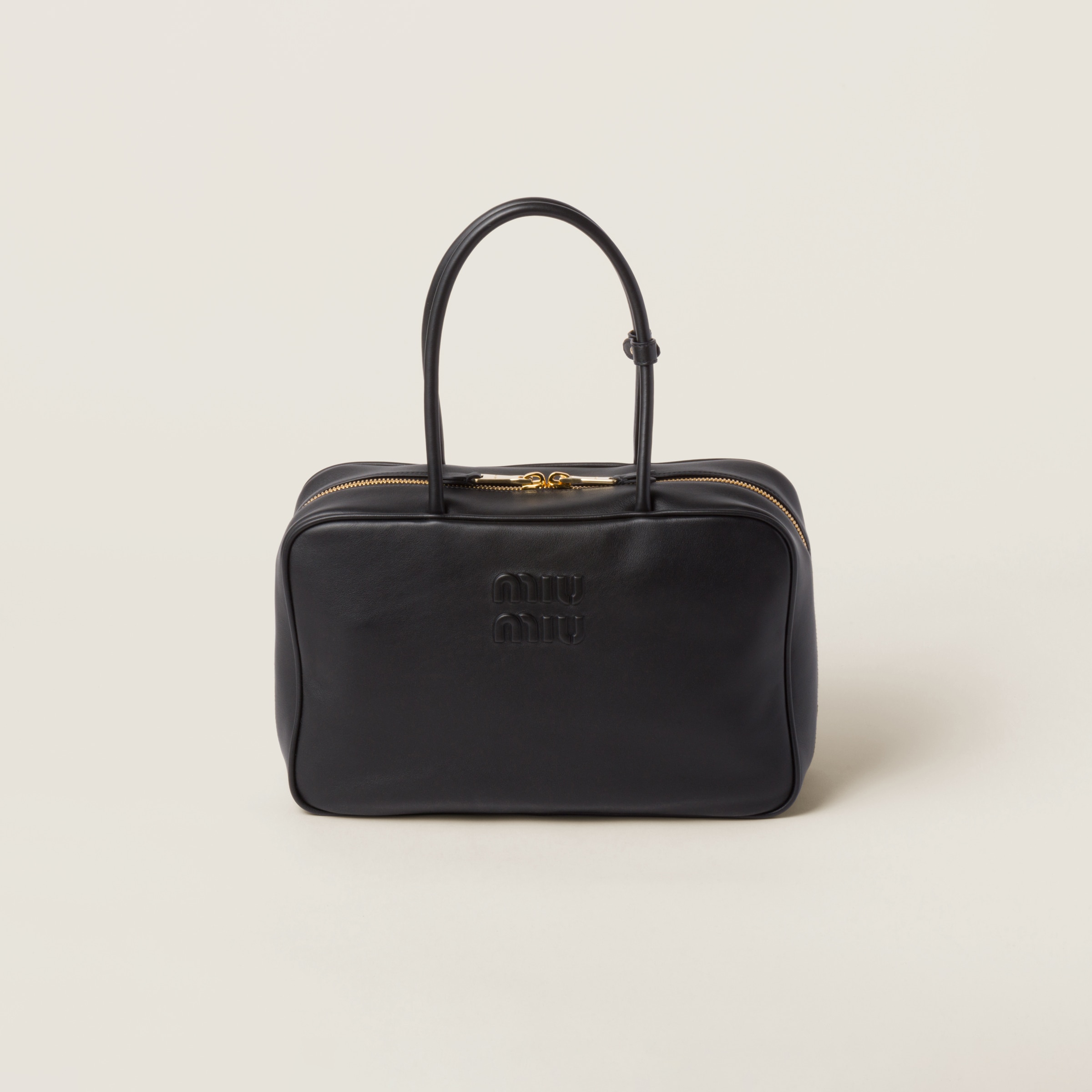 Black Beau Leather Bag | Miu Miu