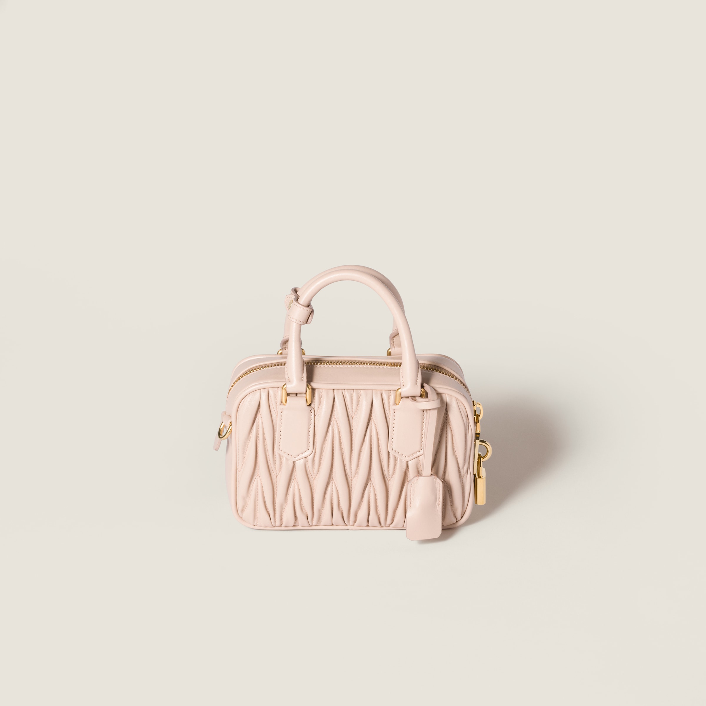 Powder Pink Arcadie Matelassé Nappa Leather Bag | Miu Miu