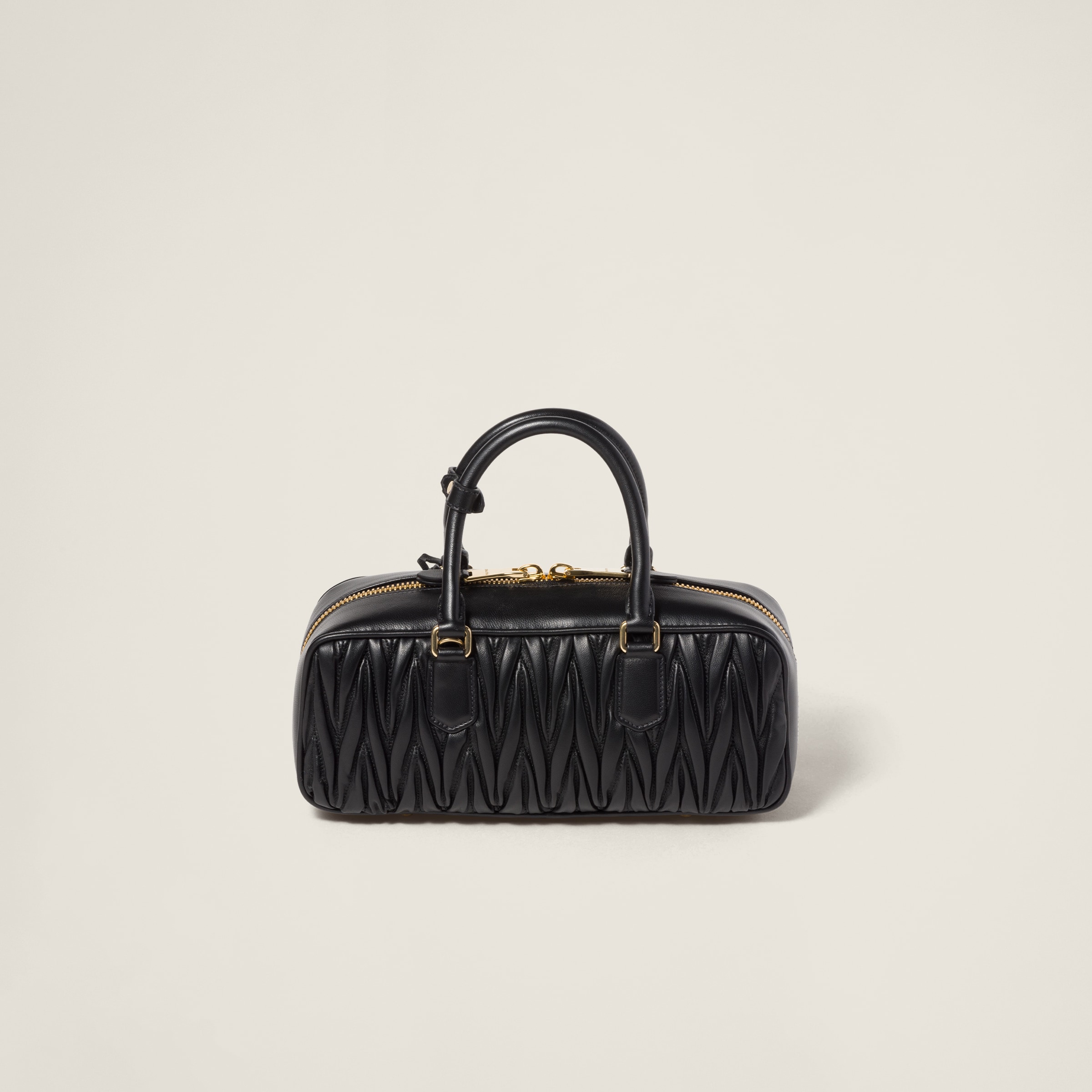 Black Arcadie Matelassé Nappa Leather Bag | Miu Miu