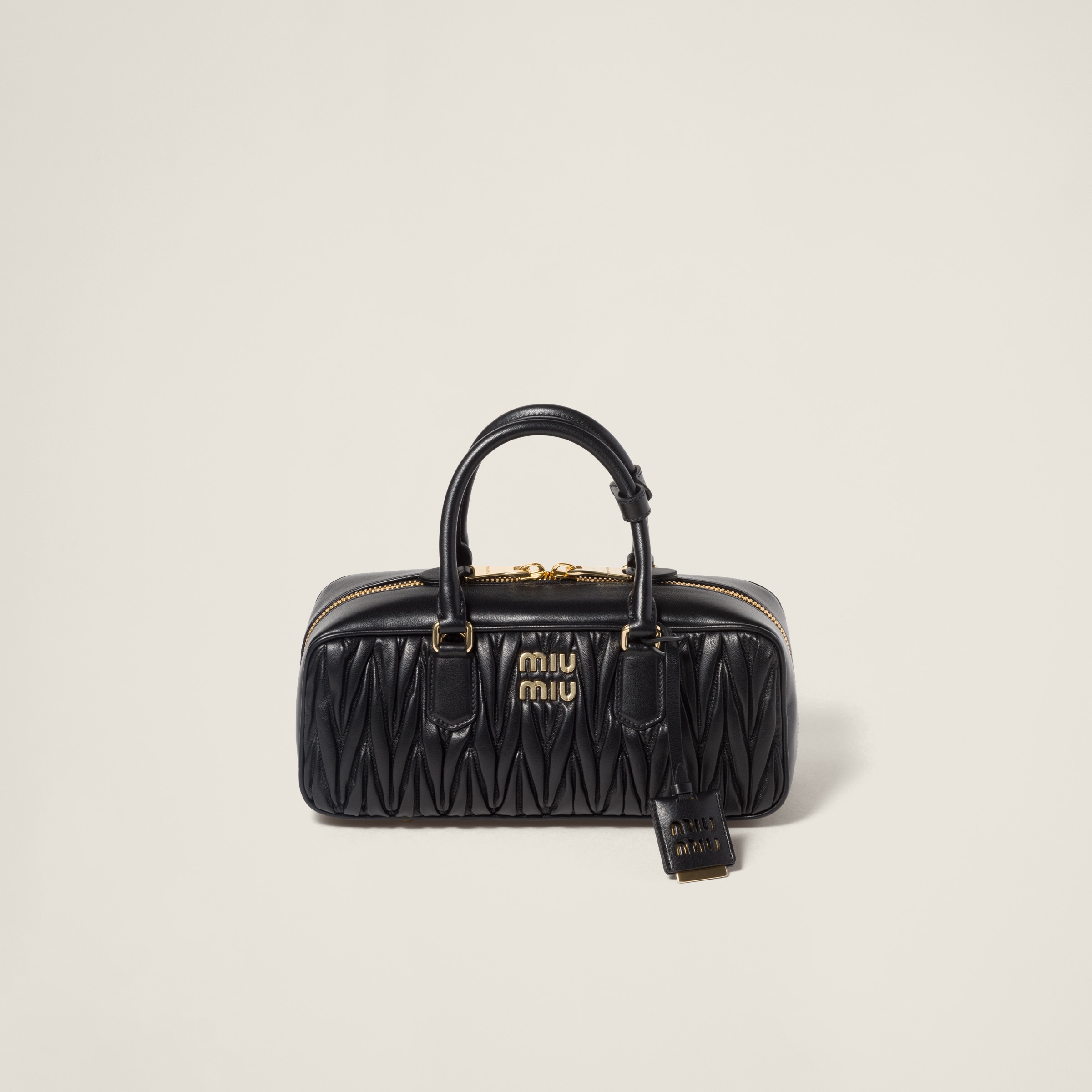 Black Arcadie Matelassé Nappa Leather Bag | Miu Miu