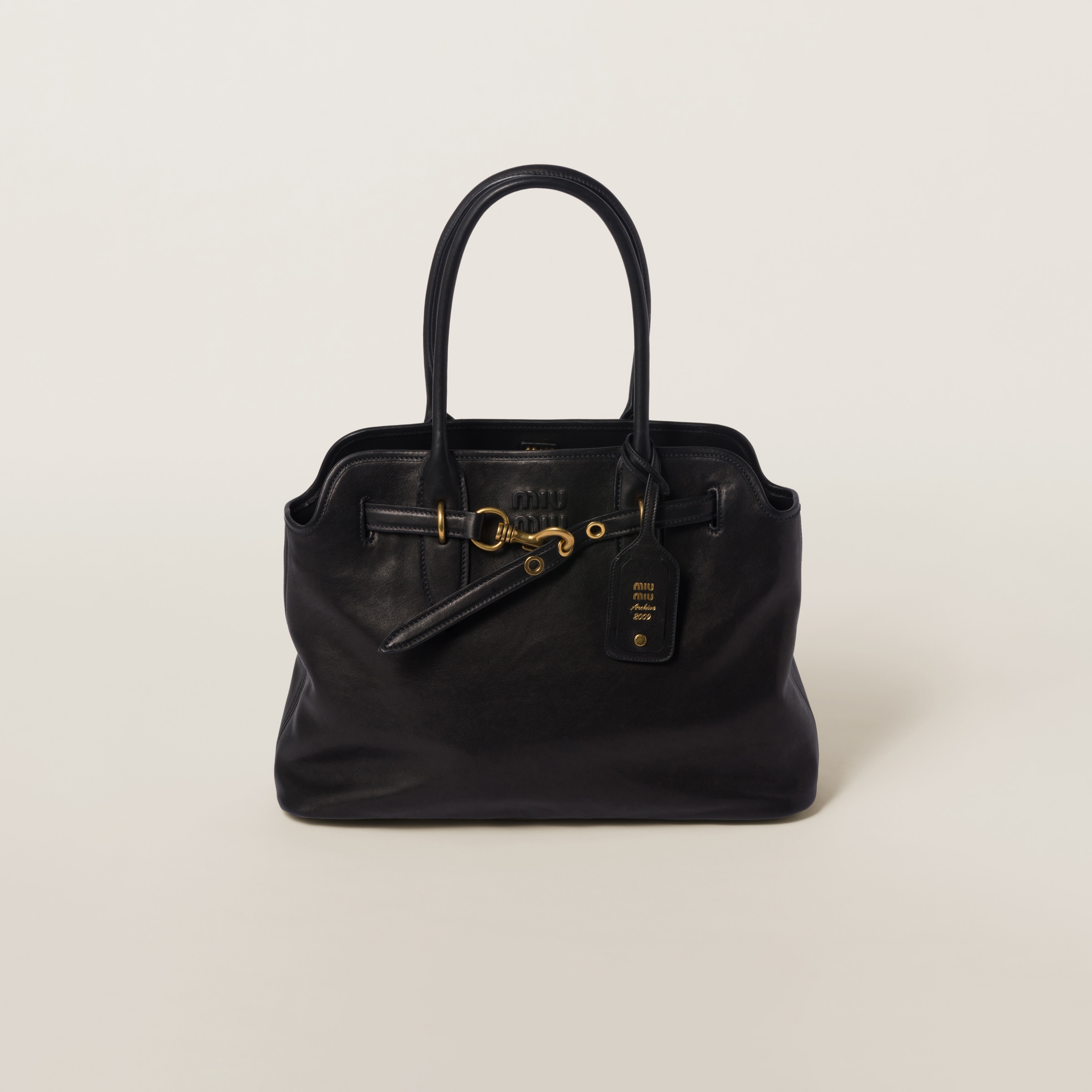 Black Aventure Nappa Leather Bag | Miu Miu