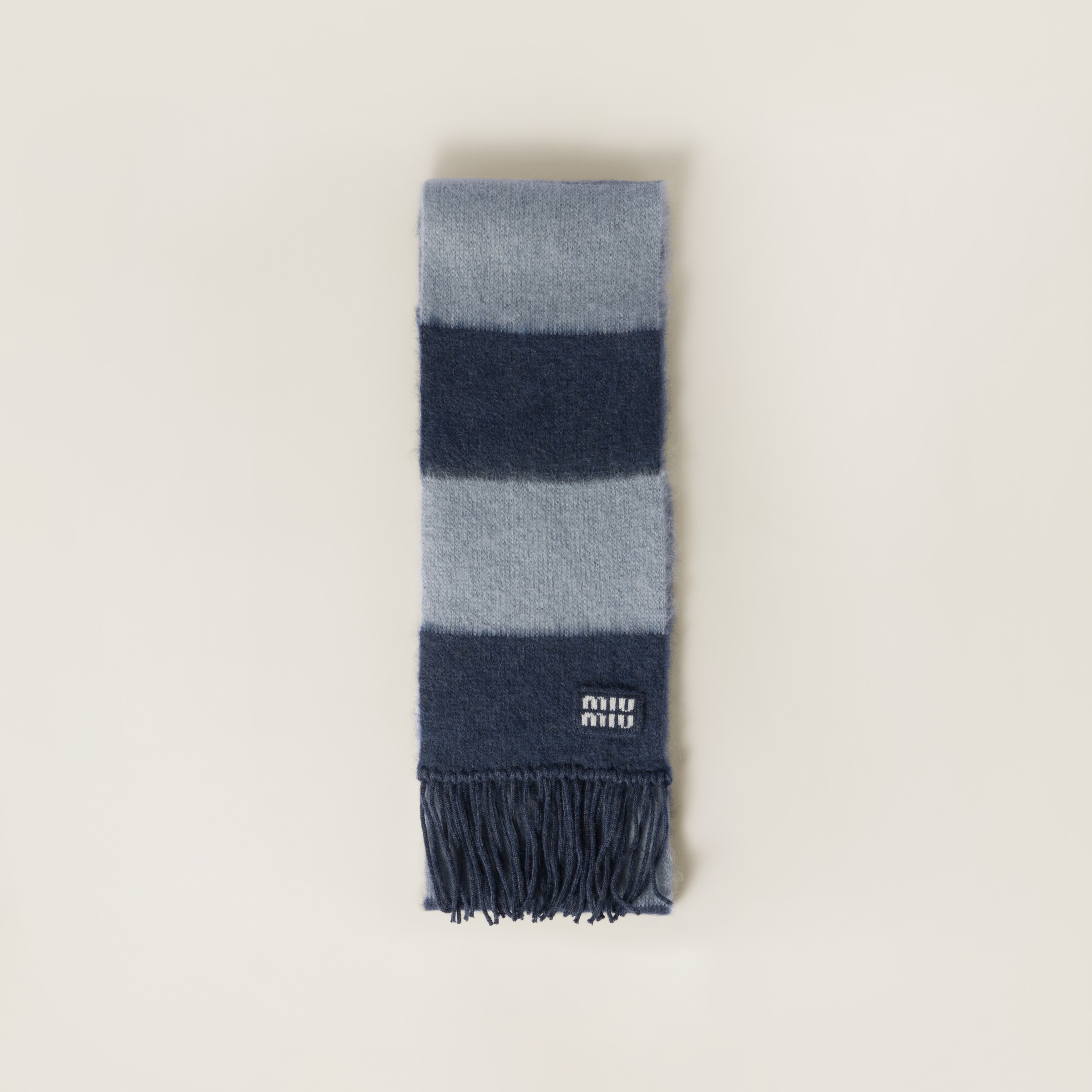 ホワイト ウールxカシミヤxシアリング ミトン | Miu Miu