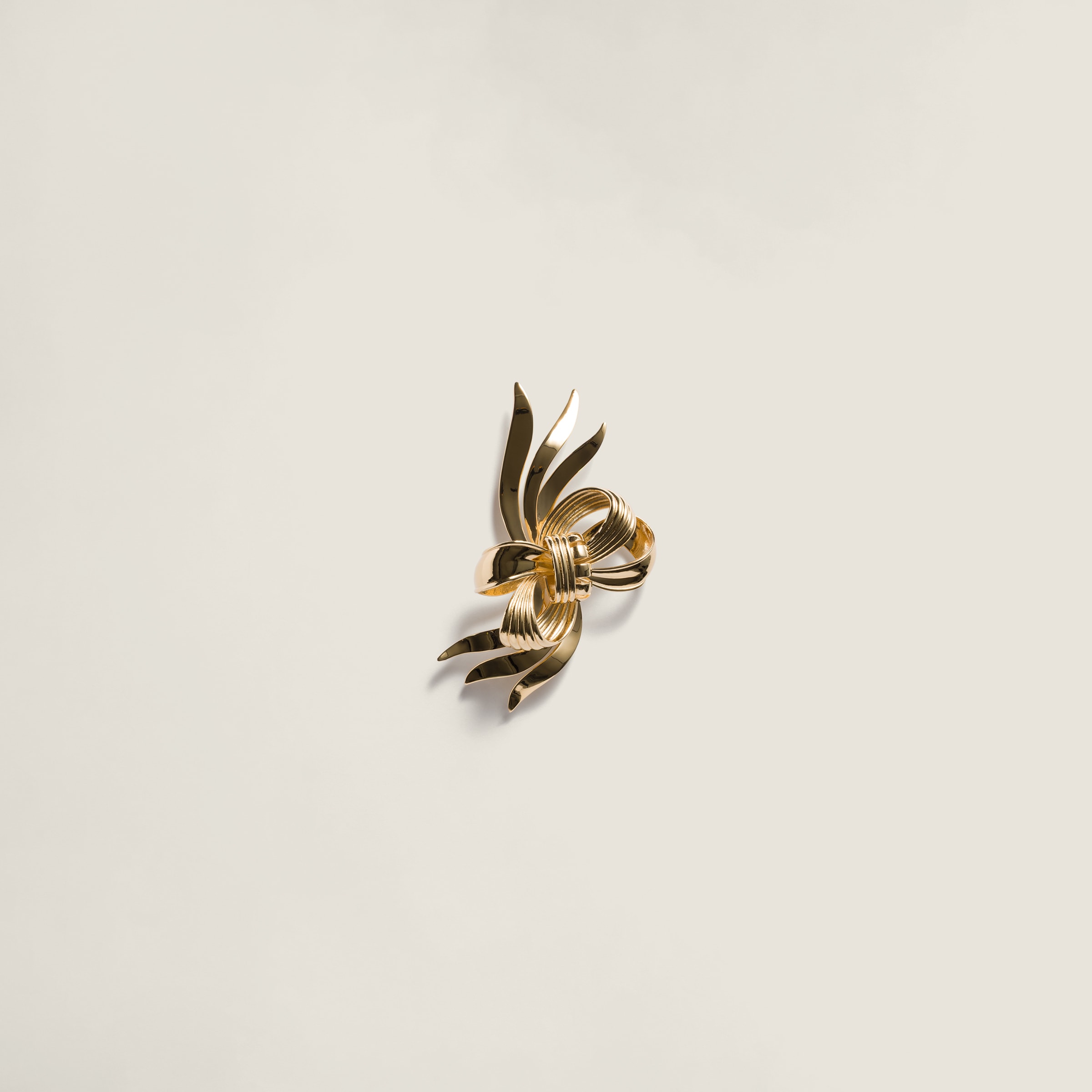 Gold/crystal Metal Brooch With Crystal | Miu Miu