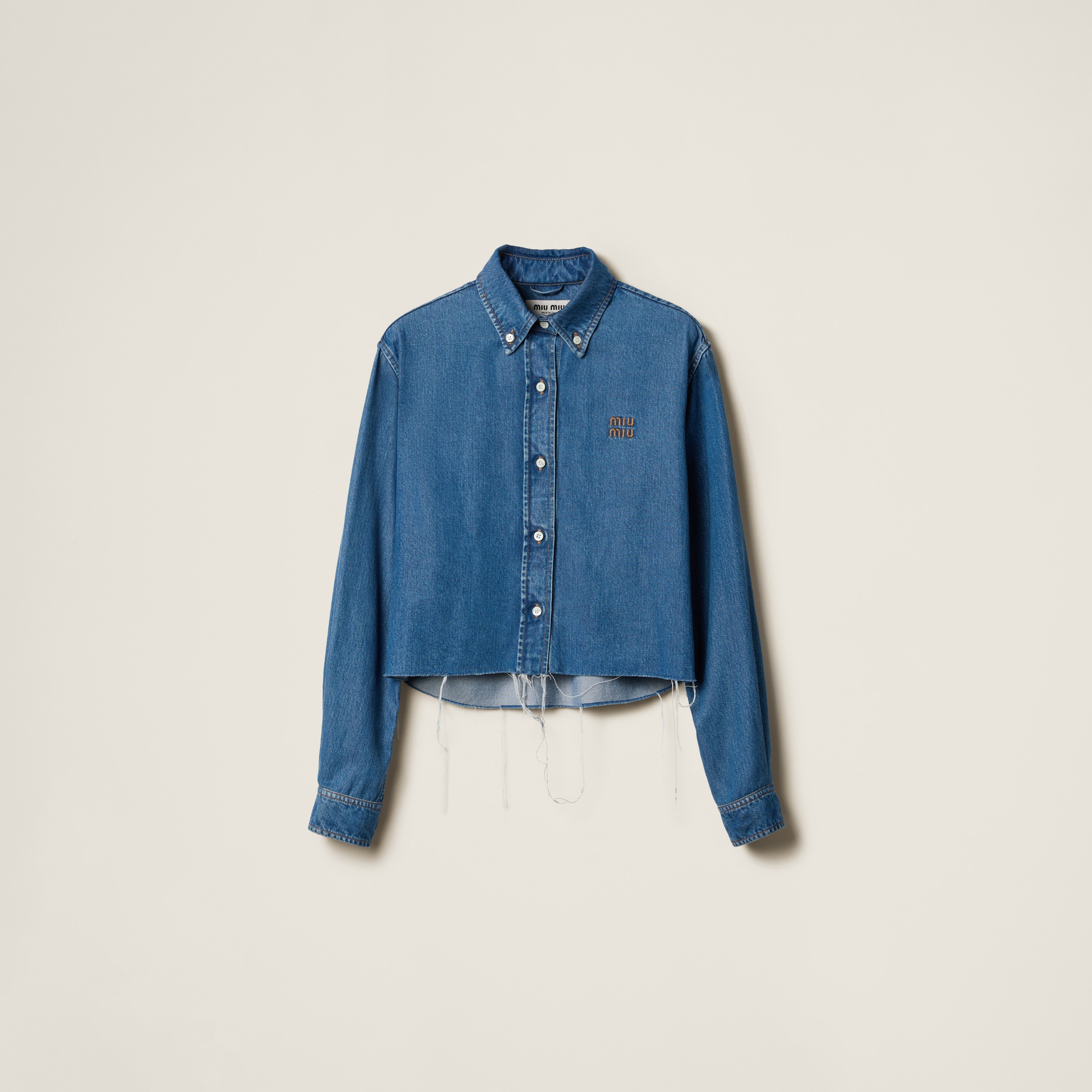 Navy Denim Shirt | Miu Miu