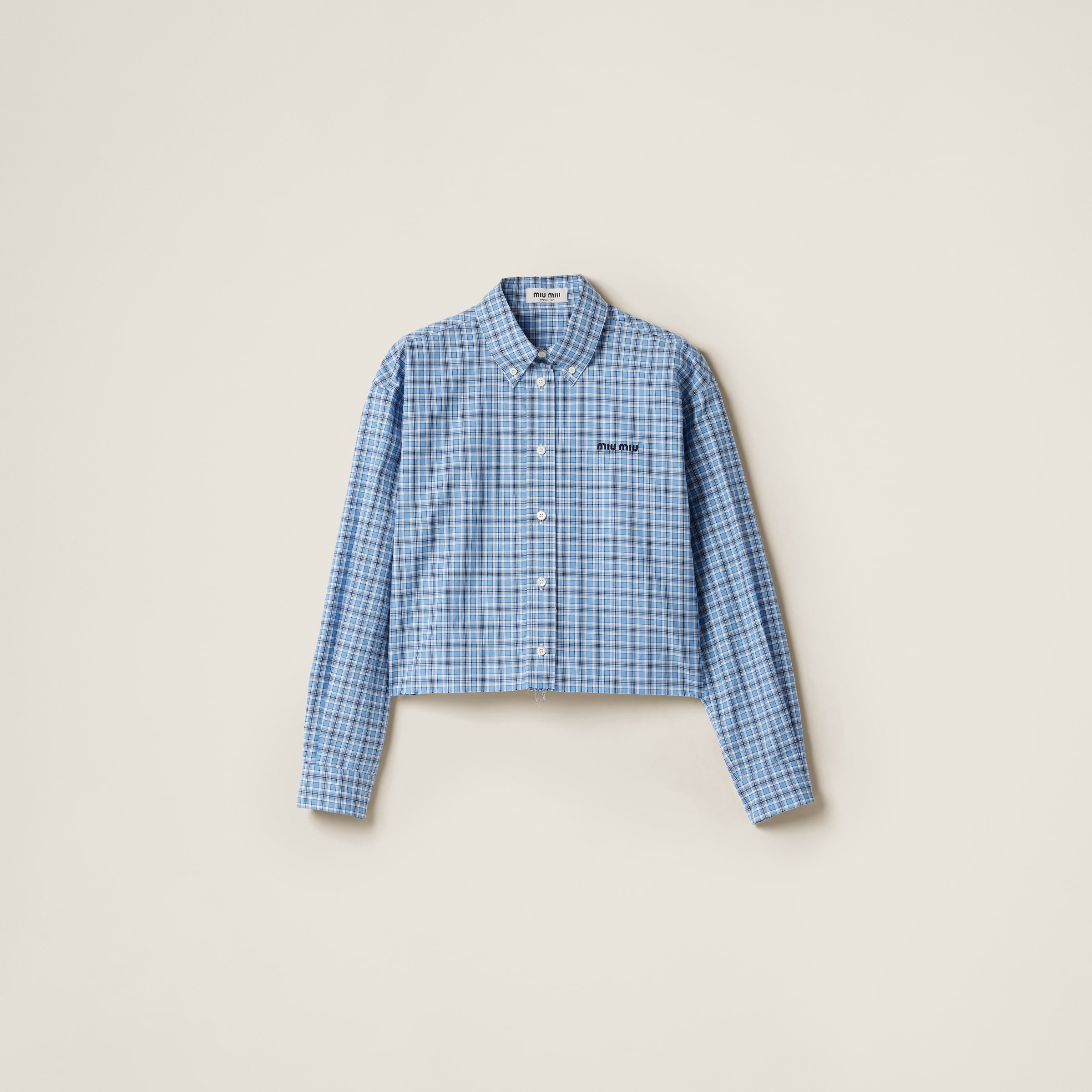 Emerald/white Checked Shirt | Miu Miu