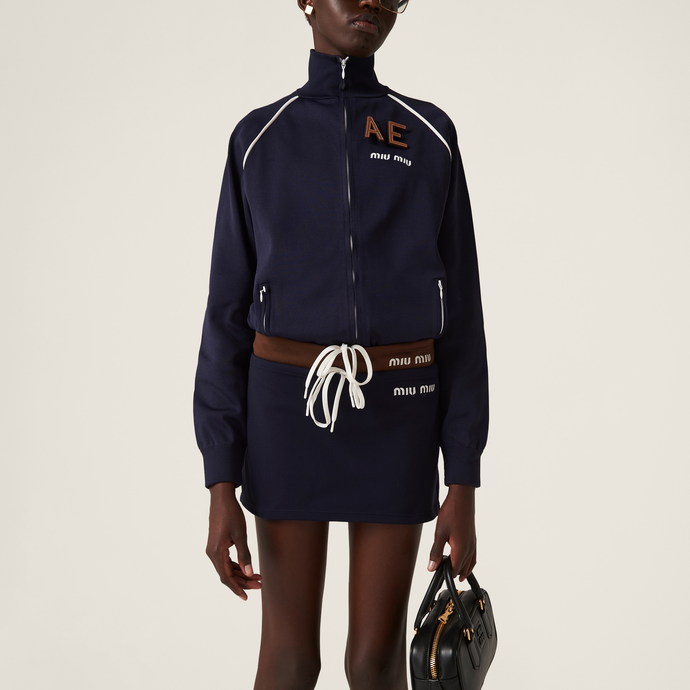 ネイビー テクニカルヤーン スウェットシャツ | Miu Miu