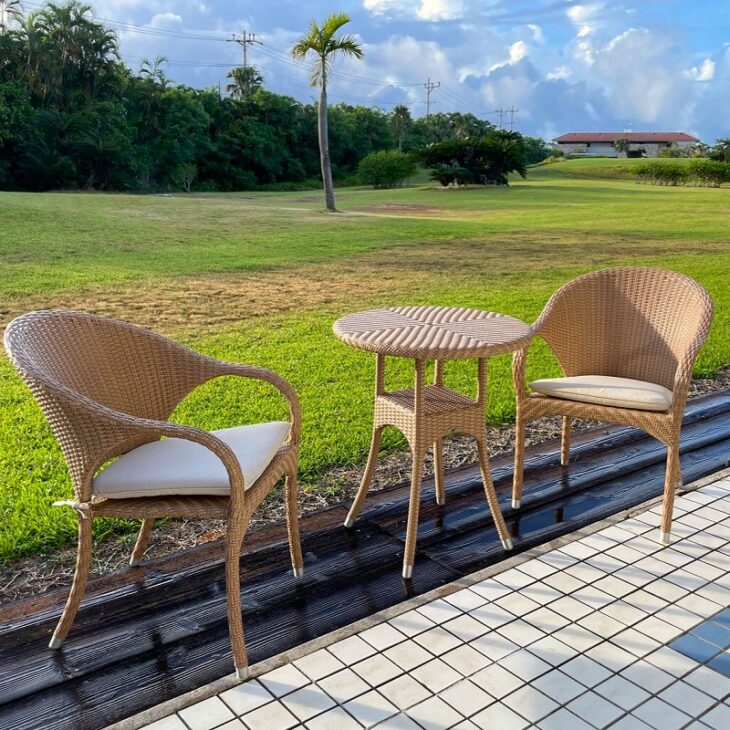 マローネ3点セット(S)｜mrj-020PS ラタン調チェア・人工ラタン