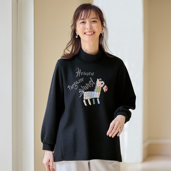 パッチワークアップリケプルオーバー | 京都通販ミセスのファッション