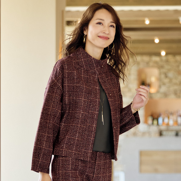 ツイードジャケット＆パンツ セットアップ | 京都通販ミセスの