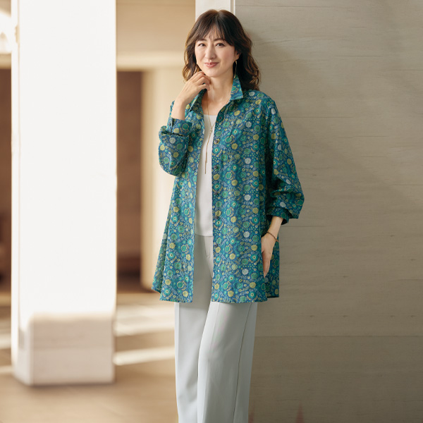 花柄プリントチュニックブラウス | 京都通販ミセスのファッション館・本店