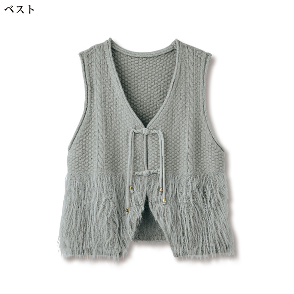 デザインニットベスト・ワンピースアンサンブル | 京都通販ミセスの