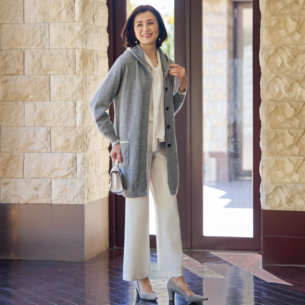 ベビーアルパカ100％フードニットコート | 京都通販ミセスの