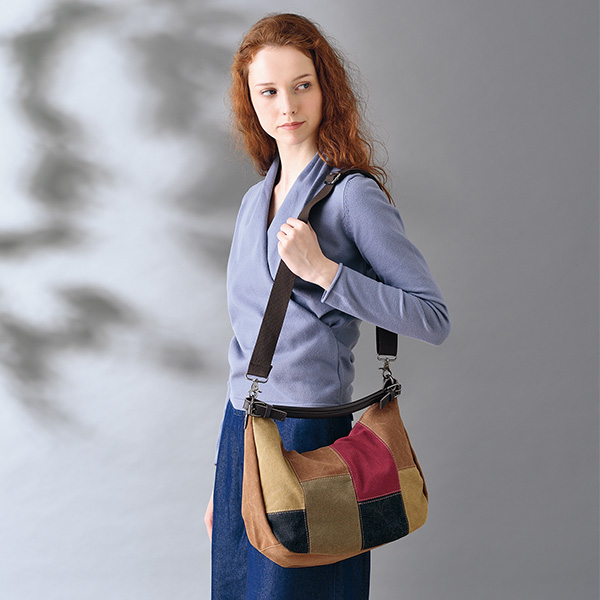 マルチカラー パッチワーク2WAYバッグ | 京都通販ミセスのファッション