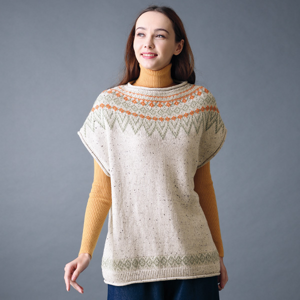 北欧ノルディック柄ニットベスト | 京都通販ミセスのファッション館・本店