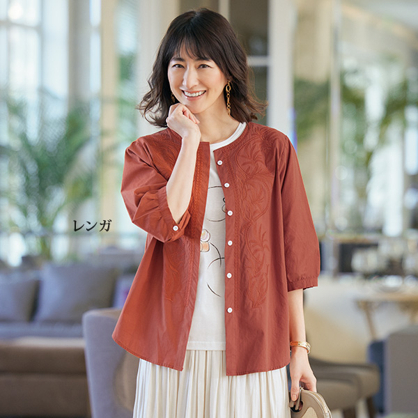 刺しゅう使いブラウスジャケット | 京都通販ミセスのファッション館・本店