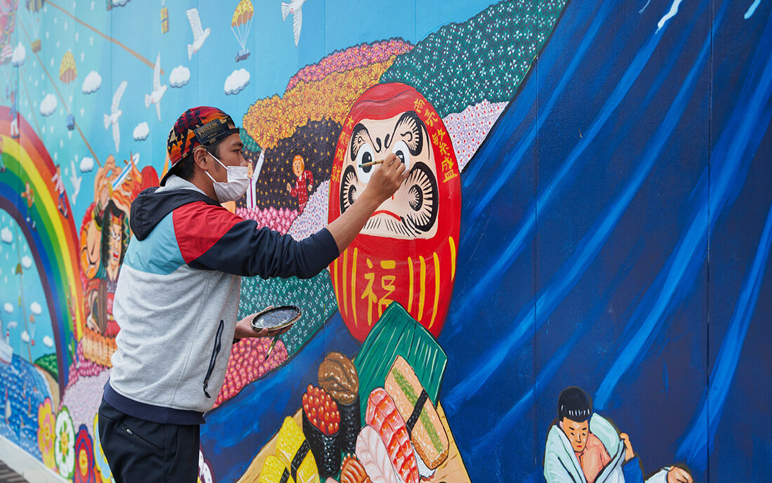 福岡空港壁画プロジェクト Over the World – Miyazakingdom – 壁画と