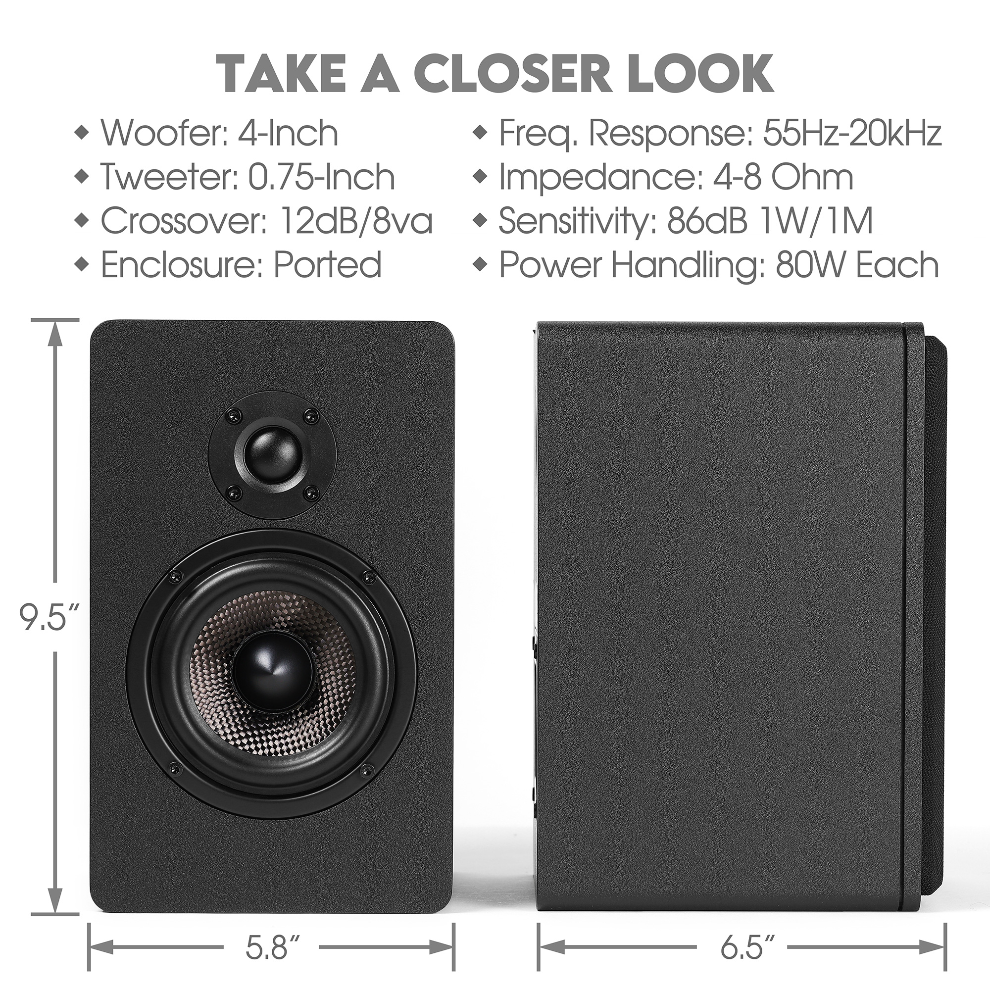Micca MB42X G2 4-Inch Bookshelf Speaker (Pair) | Micca Store