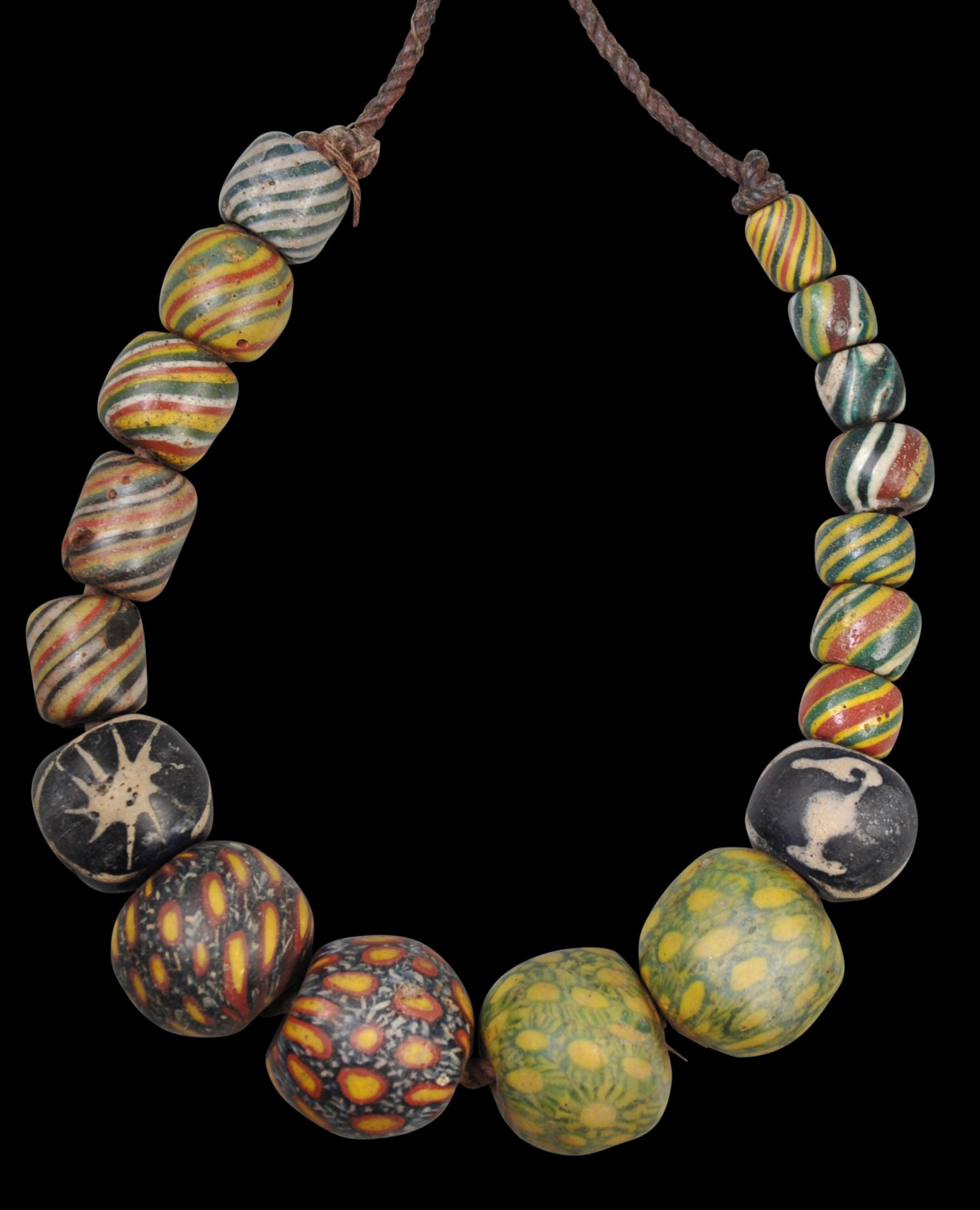 Rare Strand of 18 Ancient, Varied, East Javanese 'Jatim' Glass