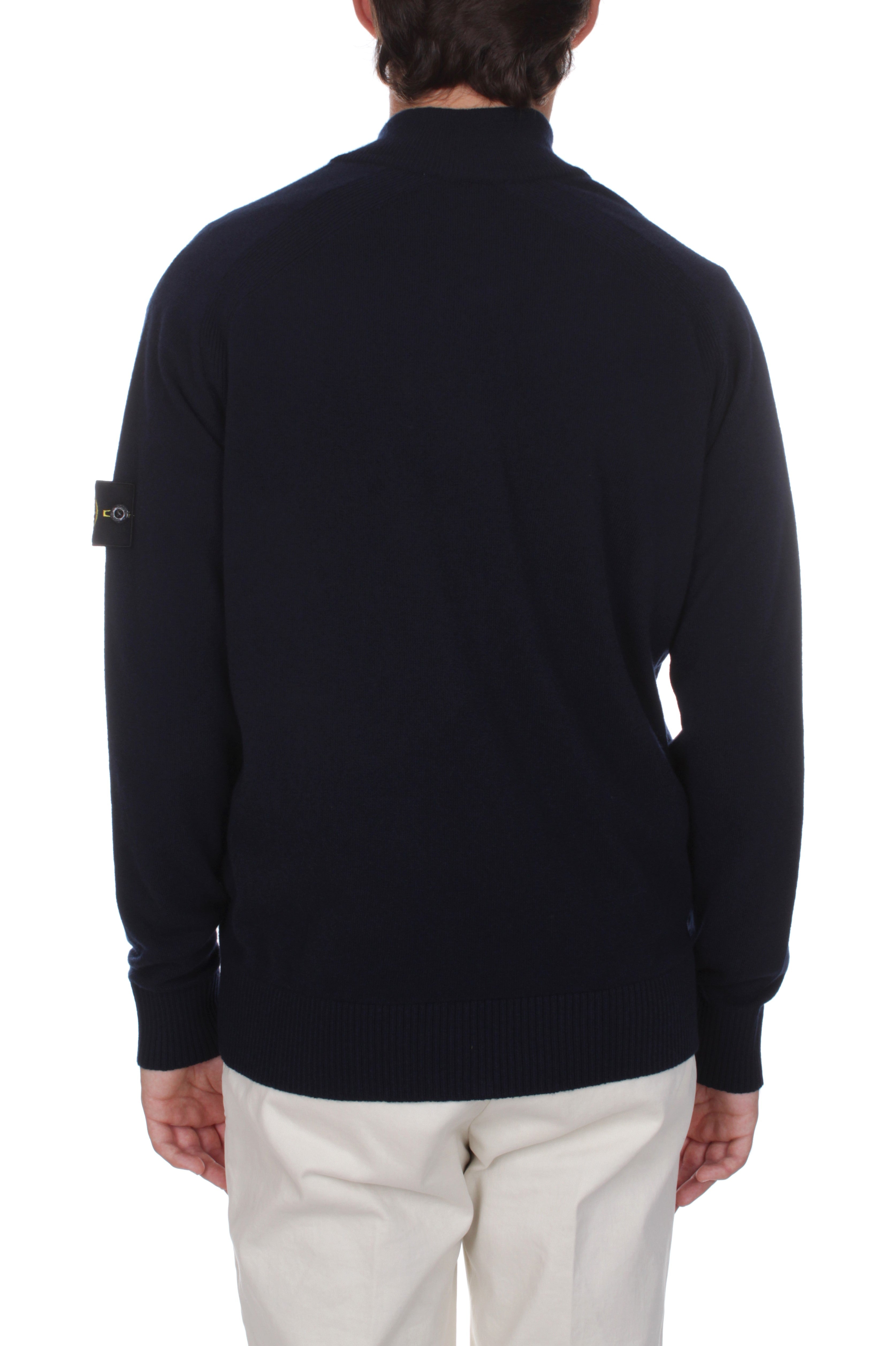 STONE ISLAND CARDIGAN SWEATER NAVY BLUE V0020 – Michi D'Amato