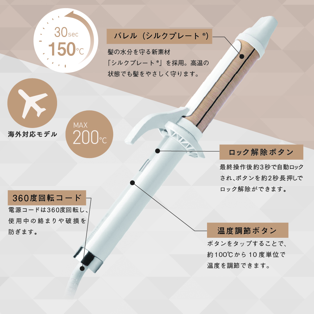 絹女-KINUJO- カールアイロン 32mm (KC32N) KINUJOの通販・卸