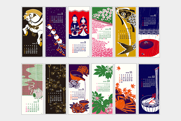 2026年版カレンダー｜【壁掛カレンダー 越前和紙】 L 風物柄 2026年版