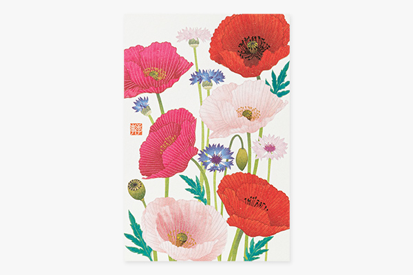 ハガキ/ポストカード｜紙シリーズ｜ポストカード ポピー柄 S3(80019006