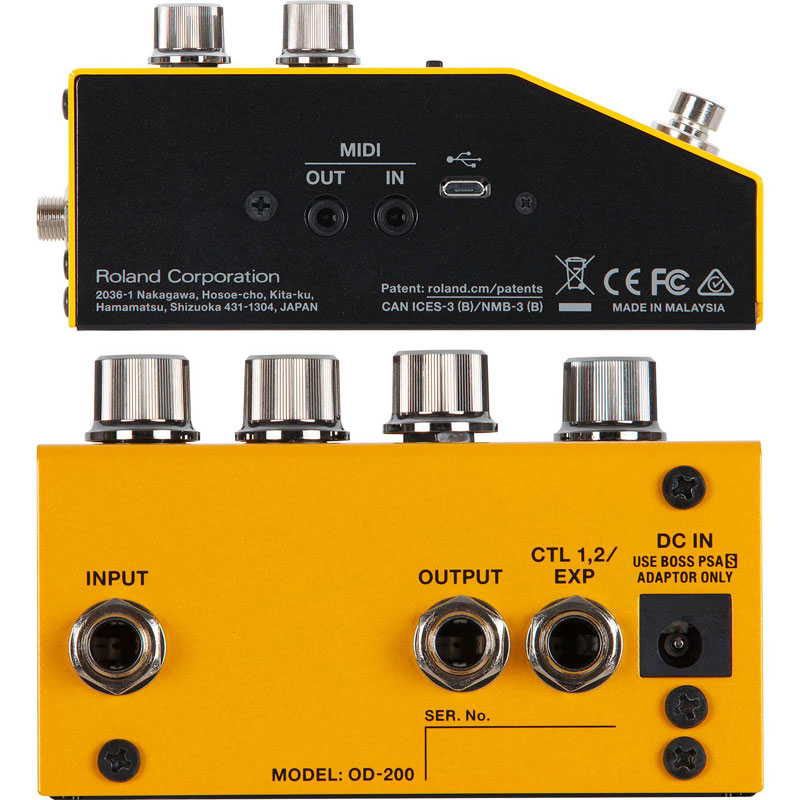 Boss OD-200 - Hybrid Drive Overdrive/Distortion Effects Pedal - Yellow