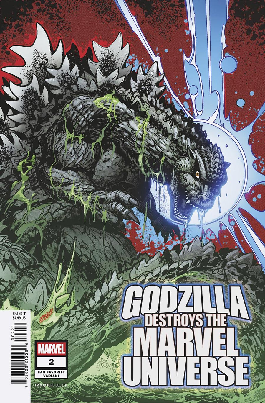 Godzilla Destroys The Marvel Universe #2 Cover B Variant Jeff