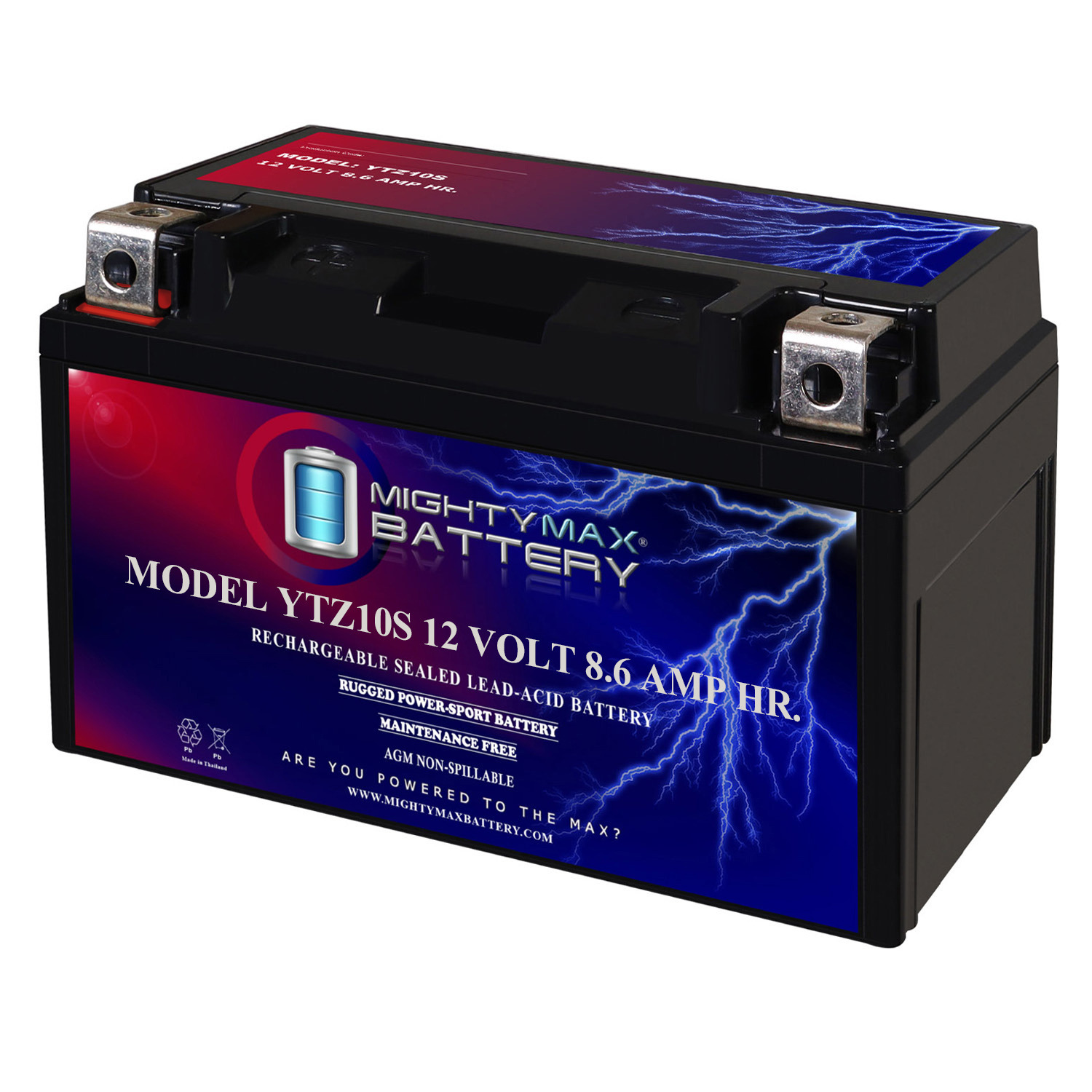 YTZ10S 12V 8.6AH Replacement Battery Compatible with Kawasaki