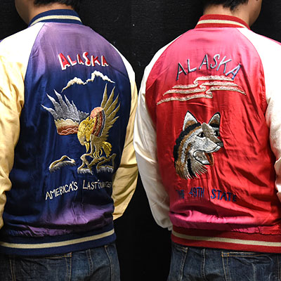 東洋スカジャン【EAGLE×ALASKAN HUSKY】サテンスカ・エージングモデル