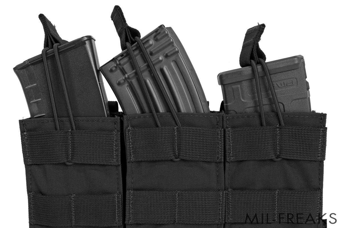 TMC MOLLE オープントップ AK/M4 トリプル マガジンポーチ ブラック
