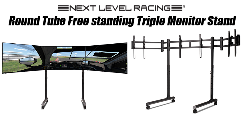 Next Level Racing Racing Round Tube Freestanding Triple Monitor