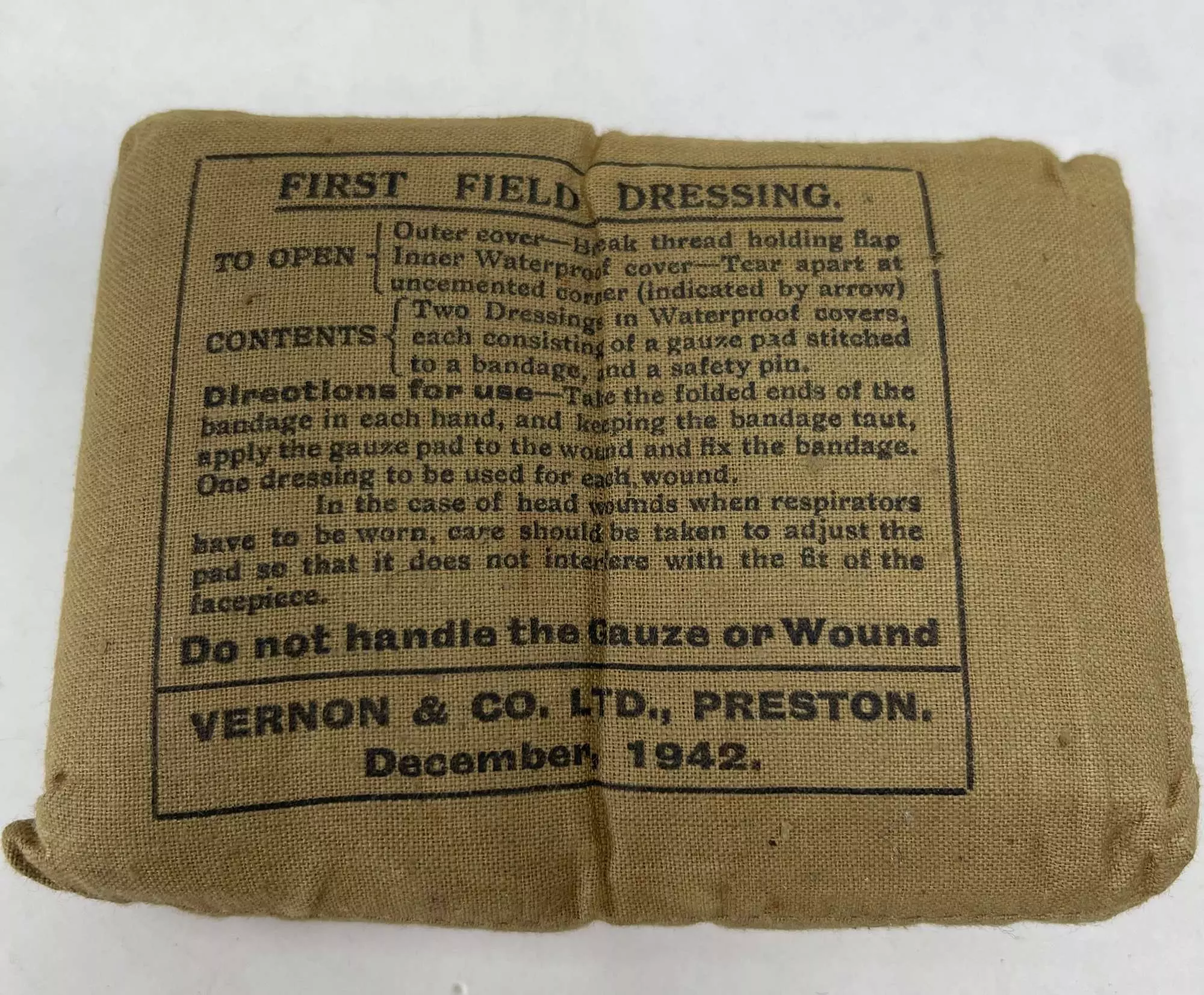 Original 1943 British First Field Dressing in Survival & First Aid