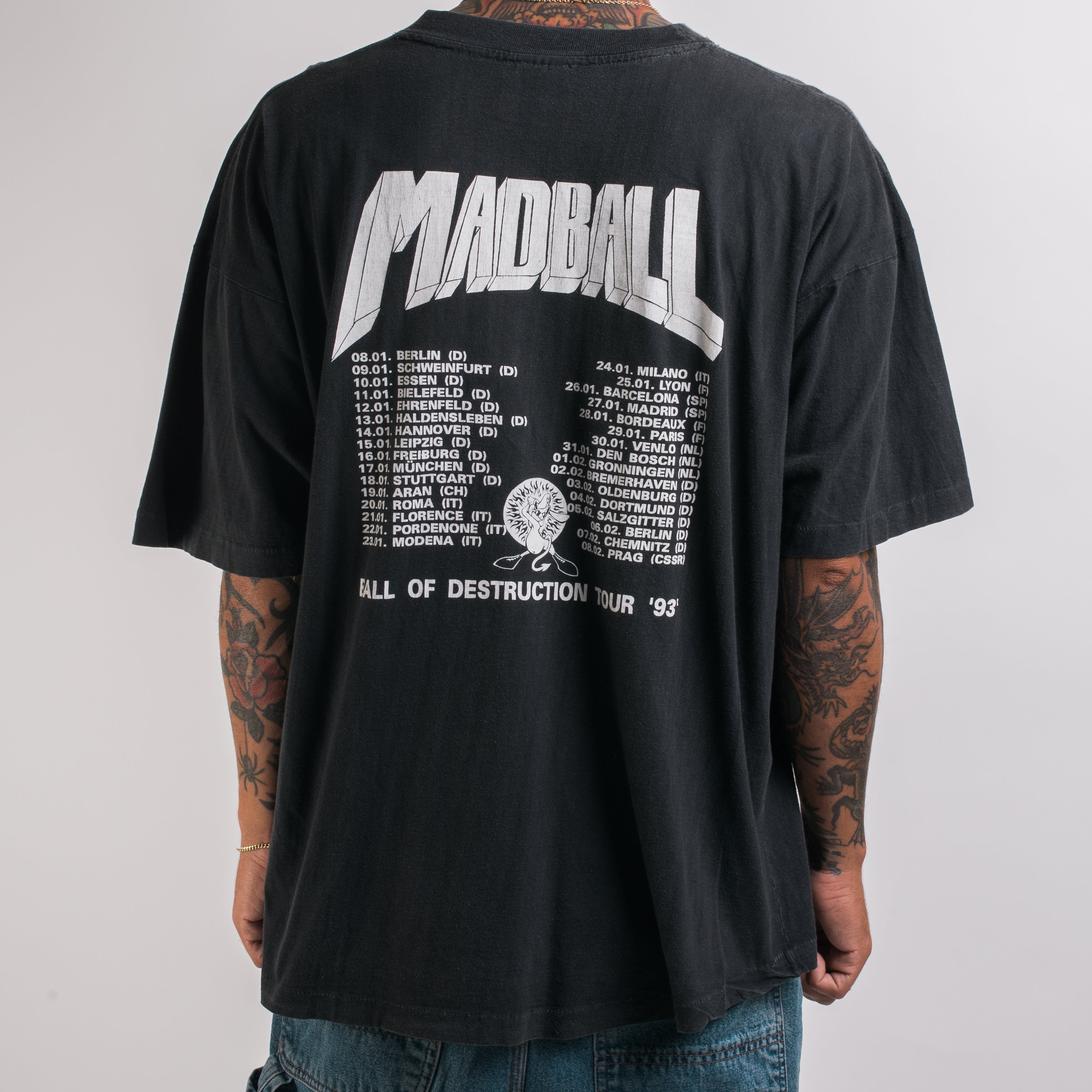 Vintage 1993 Madball Ball Of Destruction Tour T-Shirt – Mills