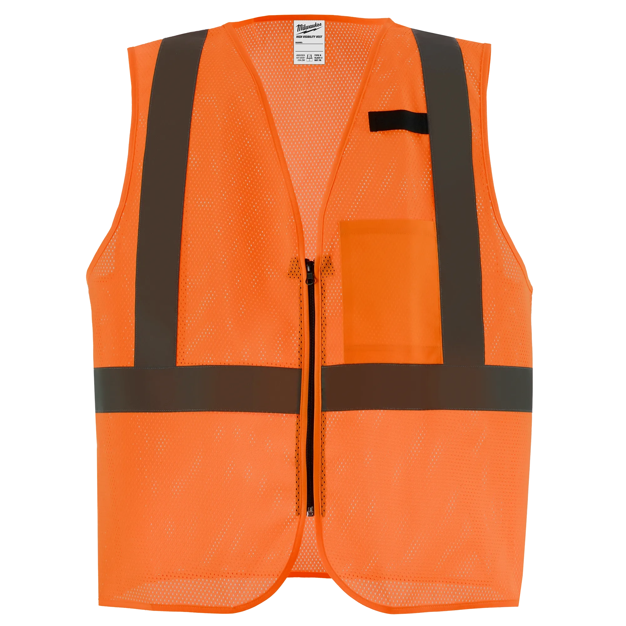 L/XL - Class 2 High Visibility Orange Mesh One Pocket Safety Vest
