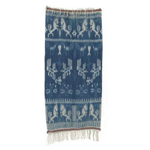 ポイント10倍】【送料無料】インドネシア スンバ島イカット 小 藍