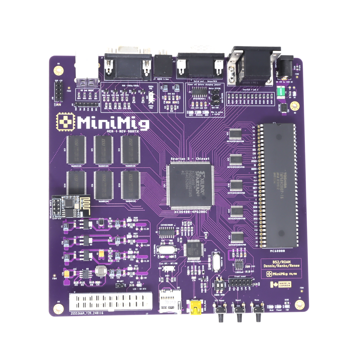 Minimig v1.98itx 6MB (Purple ENIG), CPU MC68SEC000 – MiniMig